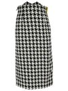 OFF-WHITE OFF-WHITE TAPED HOUNDSTOOTH MIDI SKIRT,10635850