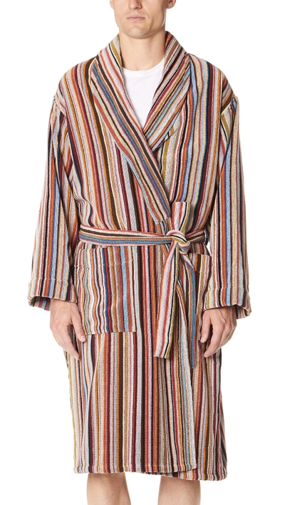 Paul Smith Dressing Gown In Multi Stripe