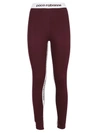 Rabanne Bodyline Logo-jacquard Stirrup Leggings In Burgundy