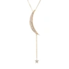LATELITA LONDON Large moon and star necklace Gold White CZ