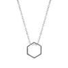 ANCHOR & CREW LANE HEXAGONAL MINI GEOMETRIC SILVER NECKLACE PENDANT