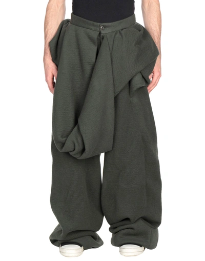 Rick Owens Casual Trousers In Military Green