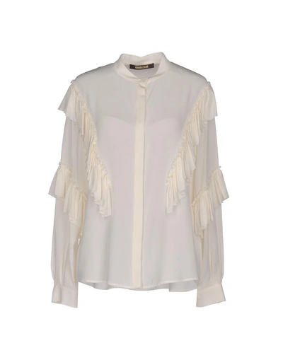 Roberto Cavalli Silk Shirts & Blouses In Ivory