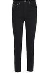 RE/DONE BY LEVI'S RE/DONE WOMAN FADED HIGH-RISE SKINNY JEANS BLACK,3074457345619002666