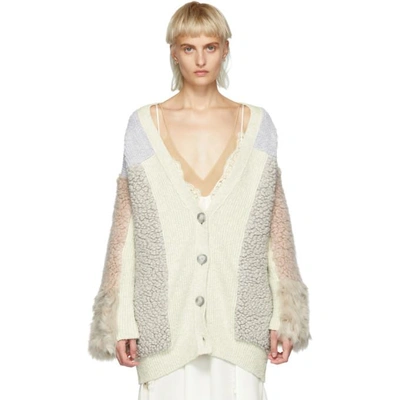 Stella Mccartney Oversized Patchwork Cotton-blend And Faux Fur Cardigan In Multicolor