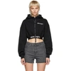 PALM ANGELS Black Cropped Hoodie