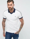 FRED PERRY SPORTS AUTHENTIC SLIM FIT TAPED PIQUE POLO SHIRT WHITE - WHITE,M2542 129