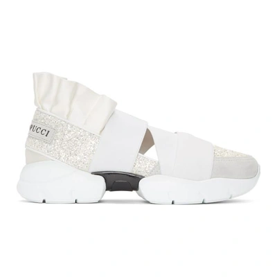 Emilio Pucci Leather-trimmed Sneakers In A79 White