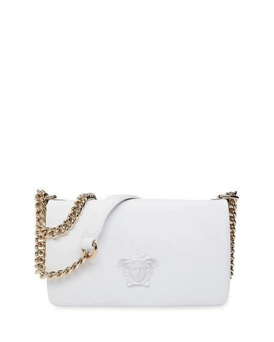 Versace Lamb Leather Shoulder Bag With Medusa Head In White