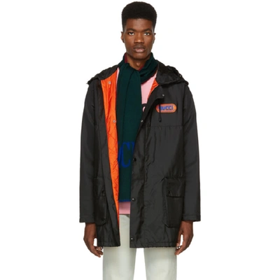 Gucci Quilted Hooded Parka Jacket In Black