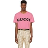 Gucci Vintage Wash Logo T-shirt In Pink