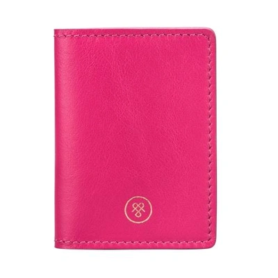 Maxwell Scott Bags Hot Pink Nappa Leather Oyster Card Holder