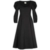 KHAITE EDWINA BLACK COTTON POPLIN DRESS