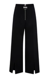 GIVENCHY ZIP-DETAILED WOOL-CREPE WIDE-LEG PANTS,BW507T10EF
