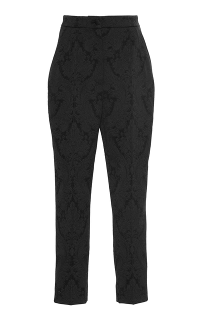 Dolce & Gabbana Brocade Jacquard High-rise Pants In Black