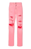 Amiri Slouch Destroyed Jeans In Pink