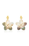 BRINKER & ELIZA MUSE MOTHER OF PEARL AND CRYSTAL EARRINGS,BL-E-B1