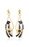 BRINKER & ELIZA IF YOU'RE A BIRD 24K GOLD-PLATED MOTHER OF PEARL EARRINGS,BL-E-BR2