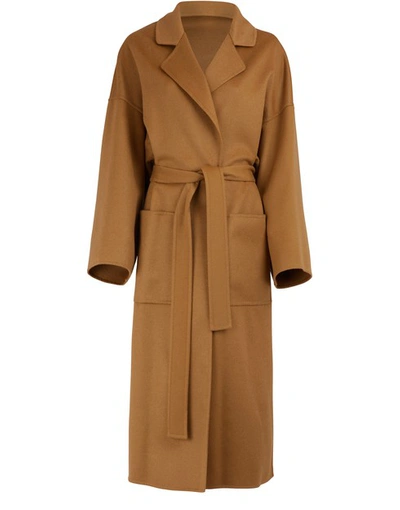 Loewe Oversized Belted Wool And Cashmere-blend Coat In Camel