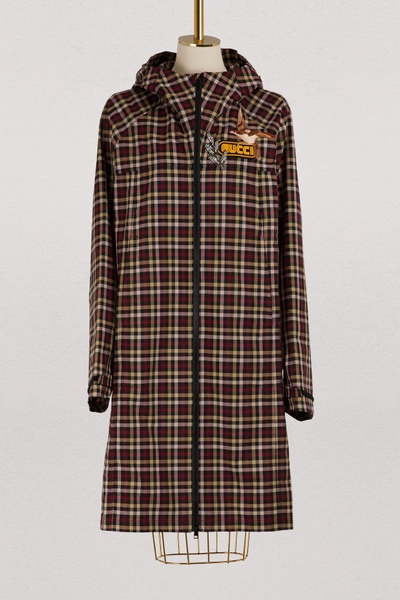 Gucci Embellished Plaid Coat In Multicoloured