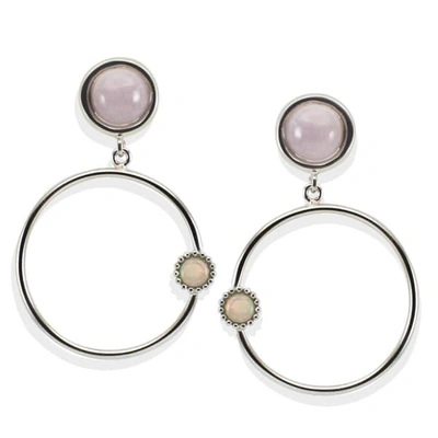 Vintouch Italy Satellite Kunzite Hoop Earrings