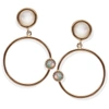 Vintouch Italy Satellite Rose Gold Vermeil Moonstone Hoops