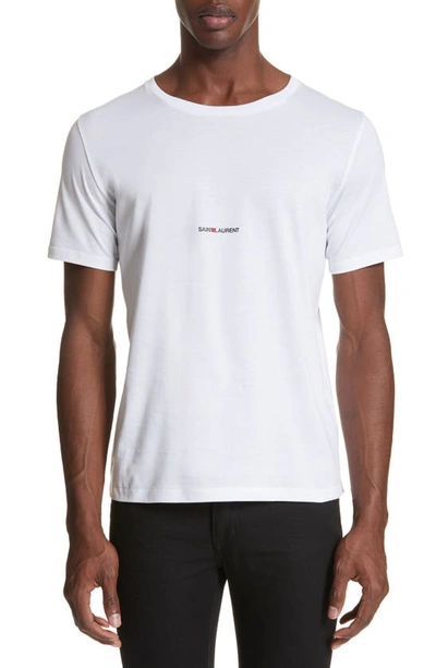 Saint Laurent White Cotton Logo T-shirt