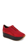 Vagabond Casey Platform Sneaker In Red Fabric