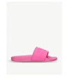 Gucci Men's Embossed Logo Slide Sandals In Pink