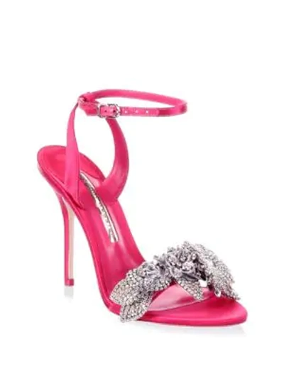 Sophia Webster Lilico Crystal-embellished Leather Sandals In Pink Silver