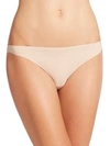 Stella Mccartney Smooth Seamless Lace Thong In Light Rose