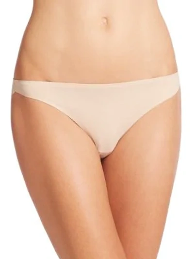 Stella Mccartney Smooth Seamless Lace Thong In Light Rose