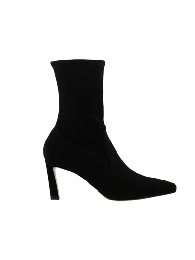 Stuart Weitzman Rapture 100mm Lush Napa Sock Bootie In Black