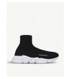 Balenciaga Speed Woven Mid-top Trainers In Blk/white