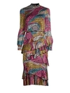SALONI Isa Silk-Blend Printed Midi Dress
