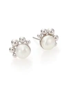 ANZIE Dew Drop Bubbling Brook 8MM White Mabé Pearl Stud Earrings