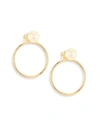 ZOË CHICCO 4MM White Cultured Freshwater Pearl Stud & 14K Yellow Gold Circle Ear Jacket Set