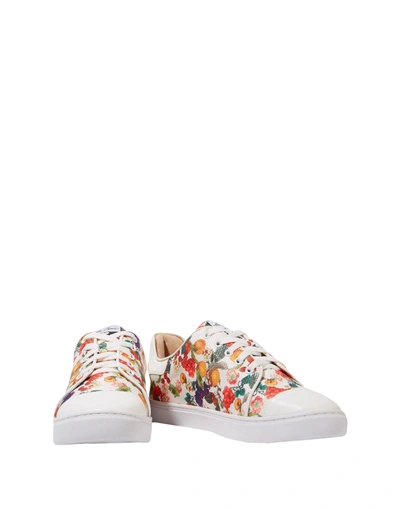 Isa Tapia Printed Lace-up Sneakers In White Fruit