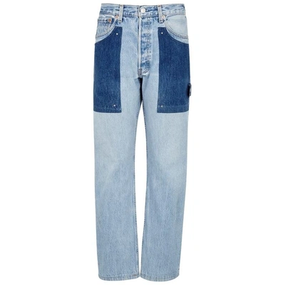 Beau Souci Malibu Blue Straight-leg Jeans In Denim