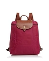 Longchamp Le Pliage Nylon Backpack In Dahlia/gold