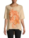 ROBERTO CAVALLI Floral Embroidered Top,0400098987992