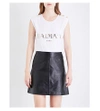 BALMAIN Metallic logo-print cotton top