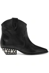ISABEL MARANT DAWYNA STUDDED LEATHER ANKLE BOOTS