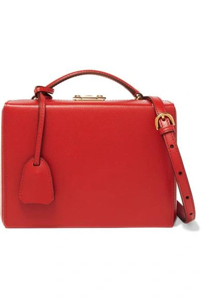 Mark Cross Grace Small Textured-leather Shoulder Bag In Red