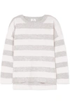 ALLUDE STRIPED WOOL AND CASHMERE-BLEND SWEATER