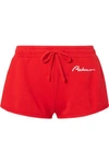 RE/DONE EMBROIDERED COTTON-JERSEY SHORTS