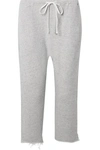 R13 FIELD FRAYED COTTON-TERRY TRACK PANTS