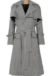 MAGGIE MARILYN BE STRONG AND COURAGEOUS GINGHAM COTTON AND HERRINGBONE WOOL TRENCH COAT