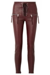 BEN TAVERNITI UNRAVEL PROJECT LACE-UP LEATHER SKINNY trousers