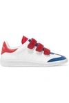 ISABEL MARANT BETH SUEDE-TRIMMED COLOR-BLOCK LEATHER SNEAKERS
